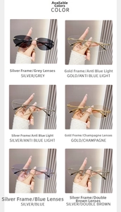 Selezione di occhiali da sole senza montatura retrò con lenti colorate e montature in metallo