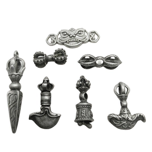 Retro Vajra Bell Charms Zinc Alloy Antique Silver DIY Jewelry Accessories Tibetan Style Buddhist Religious Pendants