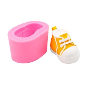 3D canvas baby shoe silicone mold for DIY soap, plaster craft and cake decorating