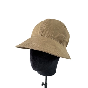 Lightweight nylon quick-dry sun hat in khaki with retro texture and stitched brim