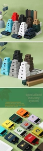 Stack of colorful drawer-style jewelry boxes showing various sizes and ribbon pull handles