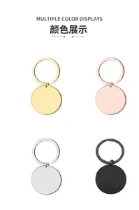 Showcase of engraved keychains in gold, rose gold, silver and black with humor quotes