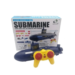 Wireless remote control toy submarine for kids science experiment in blue color with controller