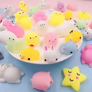 Collection of colorful mochi squishy stress relief toys for kids in various animal shapes