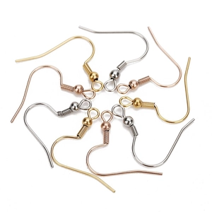 Stainless Steel French Earring Hooks With Bead And Spring Anti Allergy DIY Earring Making Findings For Jewelry Craft