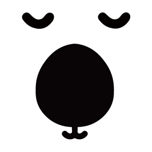 Cute minimalist cartoon animal face decal for toilet lid covers in black and white