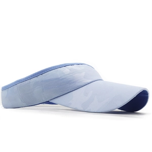 Light blue camouflage visor hat for sun protection in outdoor sports and hiking