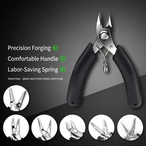 Mini Jewelry Pliers Stainless Steel Precision DIY Handcraft Tools With Non-Slip Handle And Effort-Saving Spring