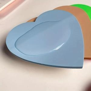 Set of heart-shaped silicone sticky notes in blue, brown, and green colors