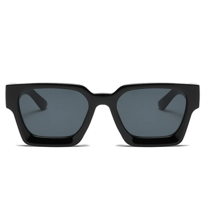 Gafas de sol cuadradas negras clásicas con lentes gris oscuro para hombres y mujeres