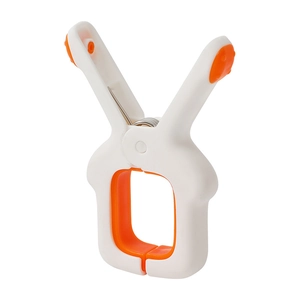 Strong windproof laundry clip for quilts with non-slip soft rubber in white and orange