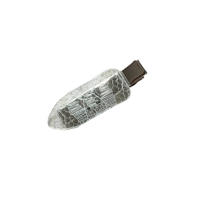 Elegant silver mesh pattern hair clip with a dark brown metal base on white background