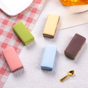 Miniature resin chocolate dessert cookies set in various colors for DIY crafts and toys
