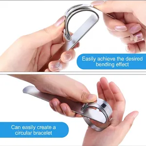 Manual metal bracelet bending tool for DIY jewelry making with steel bar forming feature