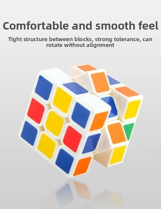 Detail of 5.7cm magic cube showing large corner-cut structure and tight internal blocks