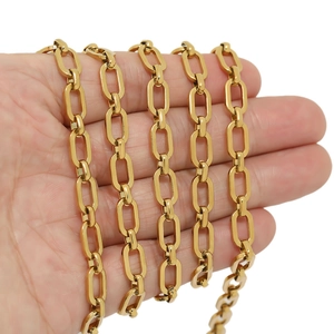 Stainless Steel O Chain Flattened Cross Jewelry Making Accessory DIY Hip Hop Fashion Necklace Bracelet Findings