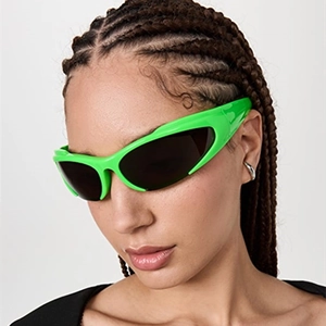 Futuristic Wrap Around Sunglasses PC Frame AC Lens UV400 Protection For Outdoor Sports Y2K Hip Hop Punk Style