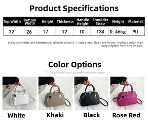 Tableau des tailles détaillé et dimensions pour le sac à main en cuir PU