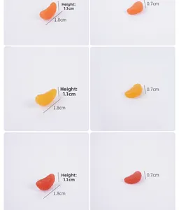 Especificaciones de tamaño de rodajas de naranja de PVC con dimensiones de 1,8 cm de largo
