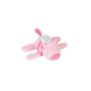 Pink plush Capybara slap bracelet toy in a prone position on a white background