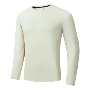 T-Shirt Homme Manches Longues Raglan Nylon Spandex Brossé Séchage Rapide Respirant Coupe Slim Sport Outdoor Base Layer
