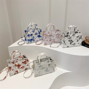 Borsa A Tracolla In Pelle PU Con Stampa Farfalla E Stelle Manico Superiore Tracolla Regolabile Per Donna Stile Casual