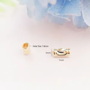 Perles d'espacement plaquées or 14K avec texture ondulée pour création de bijoux DIY