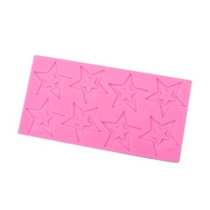Stampo in silicone rosa a 8 cavità a forma di stella per decorazione torte e fai-da-te