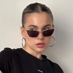 Retro Cat Eye Sunglasses Metal Frame PC Lens UV400 Protection Trendy Cyberpunk Eyewear For Women Men Outdoor Fashion