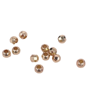 Polished 18K gold plated faceted laser cut spacer beads for DIY jewelry making