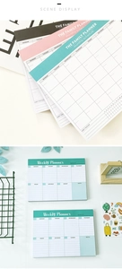 Detailed macro of the internal weekly planner pages with habit tracker and notes sections