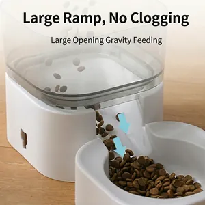 Gravity automatic pet feeder for cats and dogs with anti-clogging large food outlet