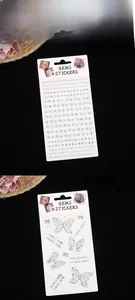 Vue macro d'autocollants de gemmes en acrylique papillon et lune pour visage et corps