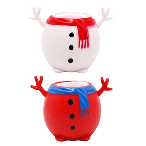 Christmas snowman squeeze toys in red and white colors for stress relief fun