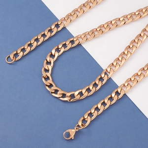 Detailed macro view of rose gold Cuban link necklace with secure lobster clasp closure