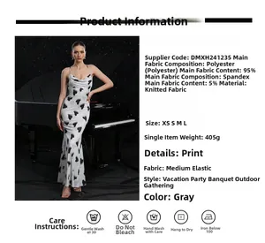 Tabella taglie per abito lungo con cuori in 95% poliestere e 5% spandex elasticizzato