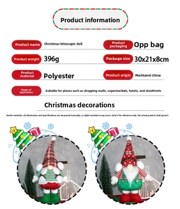 Detail of Christmas gnome plush doll with telescopic legs and knit fabric texture