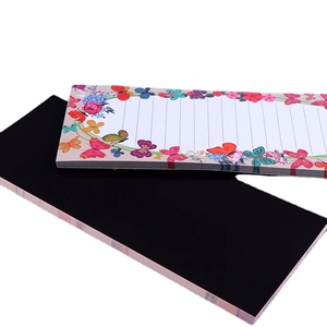 Magnetic notepad with butterfly flower design and full magnetic back on white background