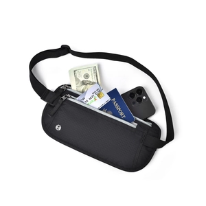 Waterproof RFID blocking travel money belt with storage for passport and cards
