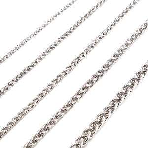 Silver stainless steel keel chains for men and women in various thickness options