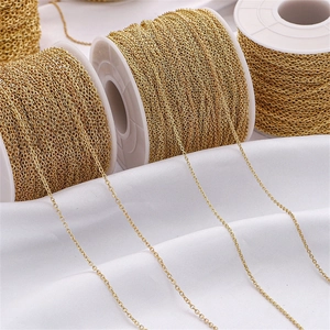 14K gold filled O-link chain bulk spool for DIY necklace and bracelet jewelry making