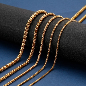Collier Chaîne Maille Vénitienne Acier Inoxydable Titane Bijoux Lien Minimaliste Mode Accessoires Pour Femmes Hommes