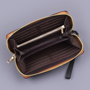 Pochette homme en toile avec dragonne, compartiments internes et bordure orange