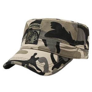 Classic camo cadet cap with embroidered 101st Airborne eagle patch in cotton canvas