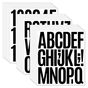 3 inch waterproof black and white vinyl letter and number stickers for mailboxes and cars