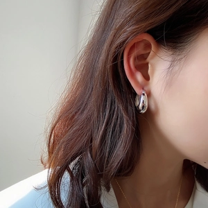 Elegant 925 sterling silver teardrop hoop earrings for women in polished silver finish