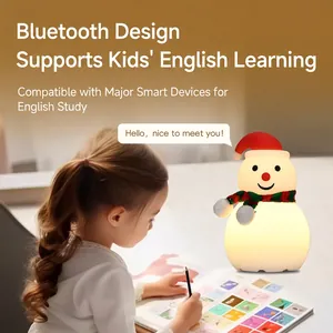Bluetooth snowman silicone night light and speaker for kids Christmas decoration