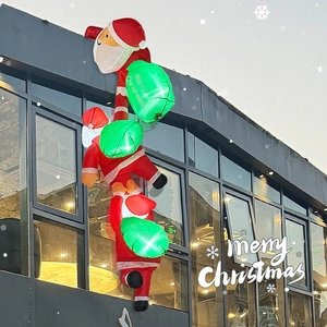 Giant inflatable Santa Claus climbing decoration for outdoor wall or window Christmas display