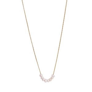 Minimalist 18k gold plated freshwater pearl necklace on a clean white background