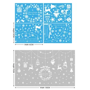 Detail of Christmas window stickers showing four 30x43cm layout sheets with snowflake decals